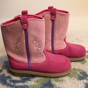 Pink Suede Boots - Size 7